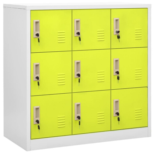 VidaXL vidaXL Locker Cabinet Light Grey and Green Steel Office School Storage Cabinet