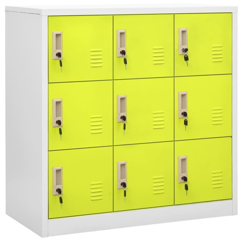 vidaXL Locker Cabinet Light Grey and Green Steel Office School Storage Cabinet