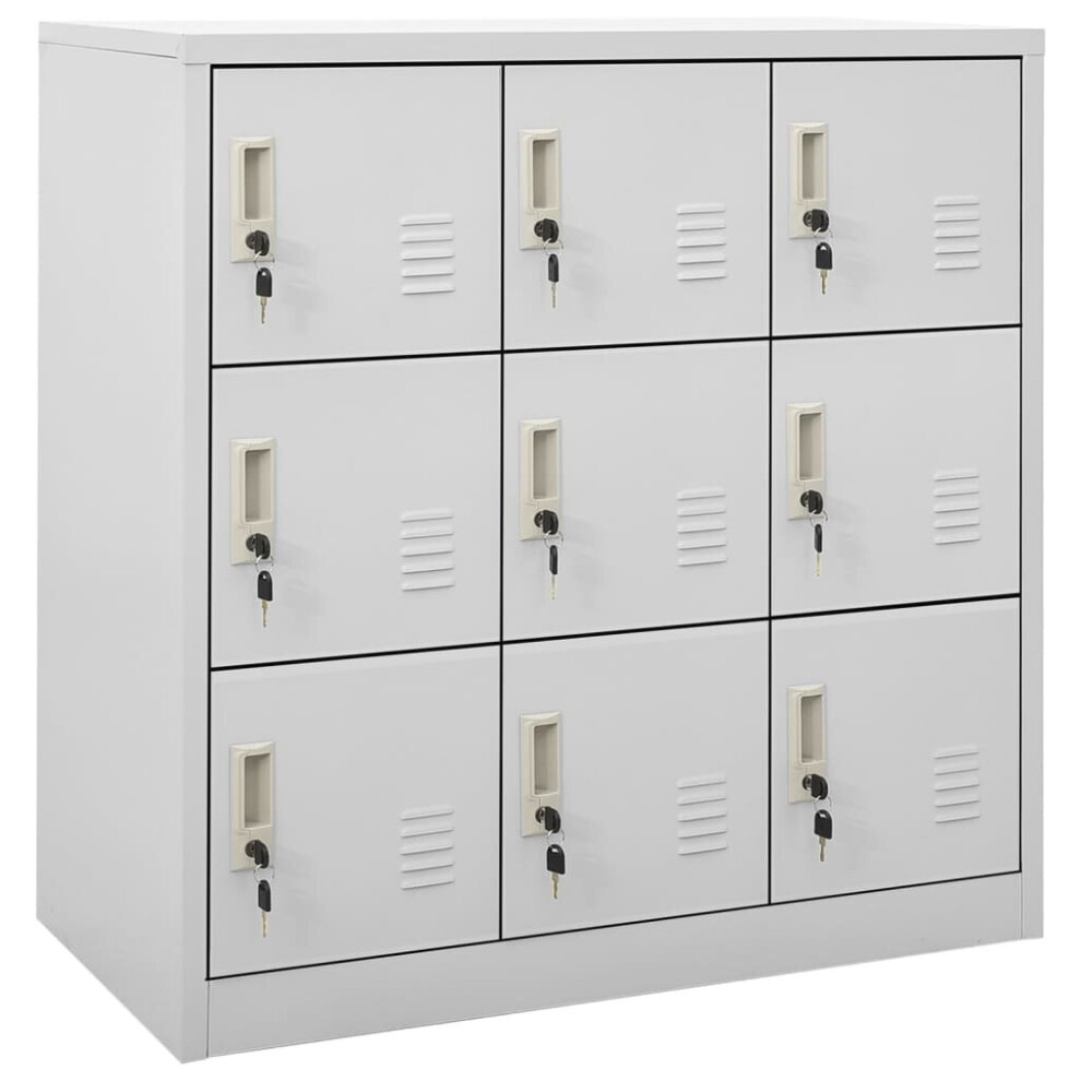 vidaXL Locker Cabinet Light Grey Steel Wardrobe School Office Locker Cabinet