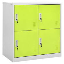 vidaXL Locker Cabinet Light Grey and Green Steel School Office Locker Cabinet