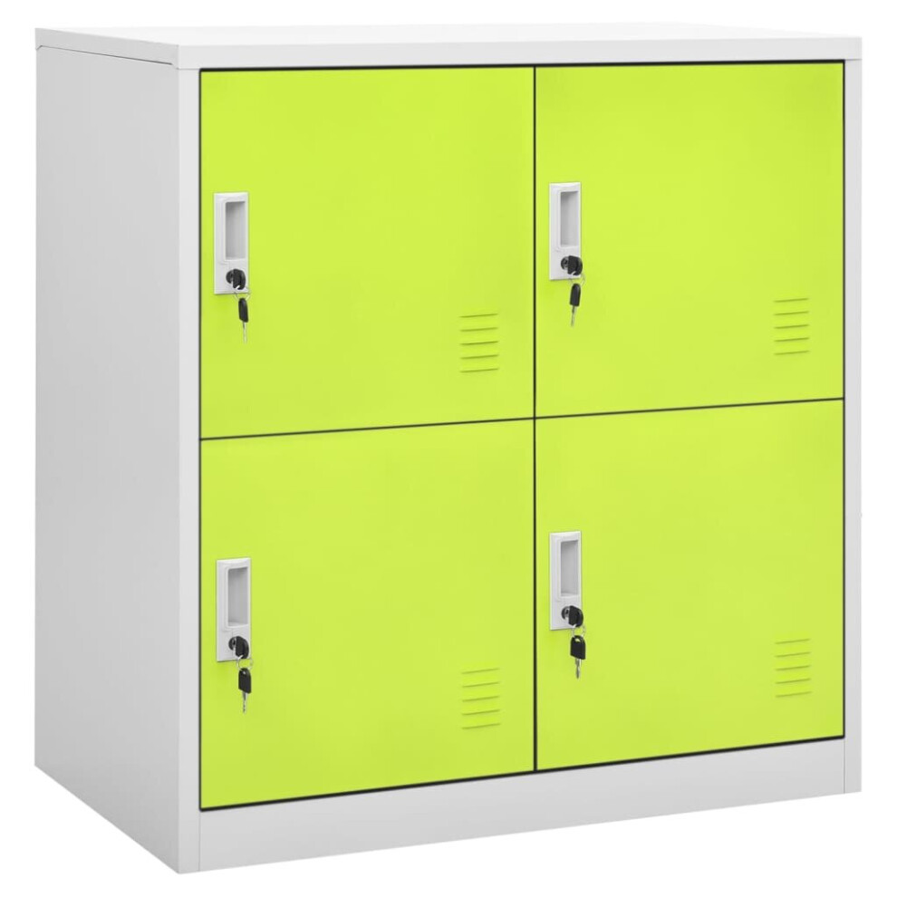 vidaXL Locker Cabinet Light Grey and Green Steel School Office Locker Cabinet