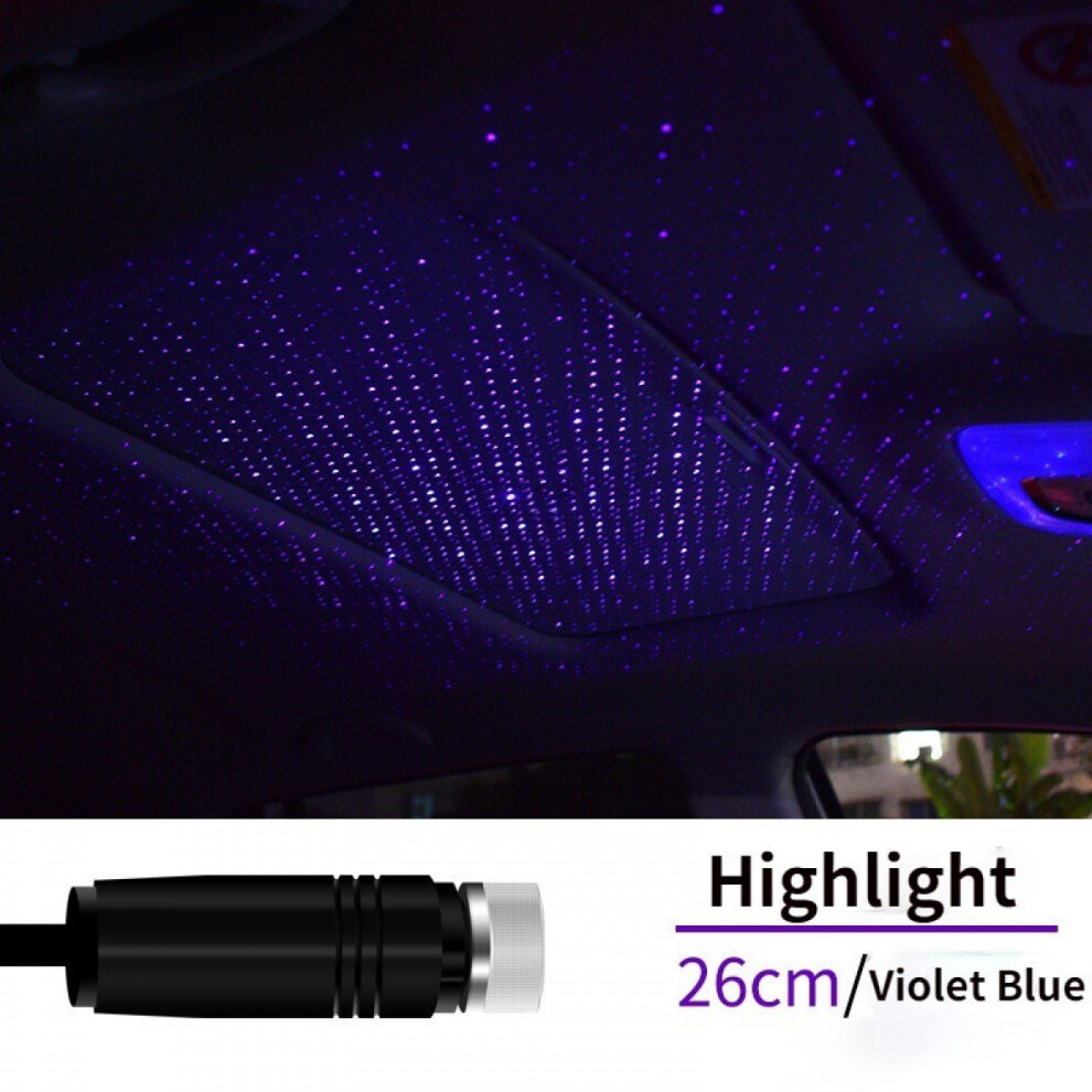 (26Cm Purple) Usb Car Star Light Led Lamp Star Night Laser Blue/Purple 785957384280