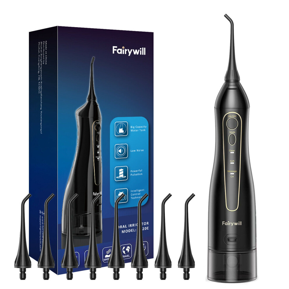 Fairywill Water Flosser Teeth Cleaner Cordless 8 Replacement Nozzles