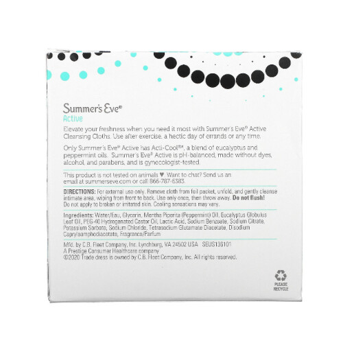 Summer's Eve, Active Cleansing Cloths, 14 Individually Wrapped Cloths 1