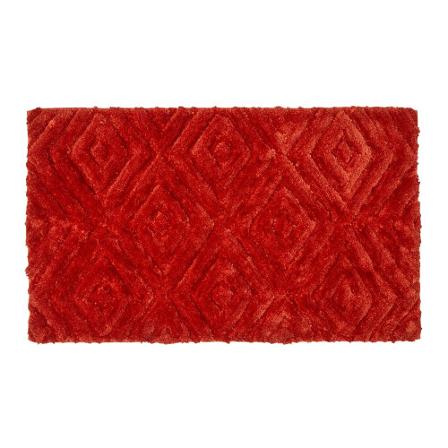 Homescapes (Orange) Ikat Pattern Bath Mat