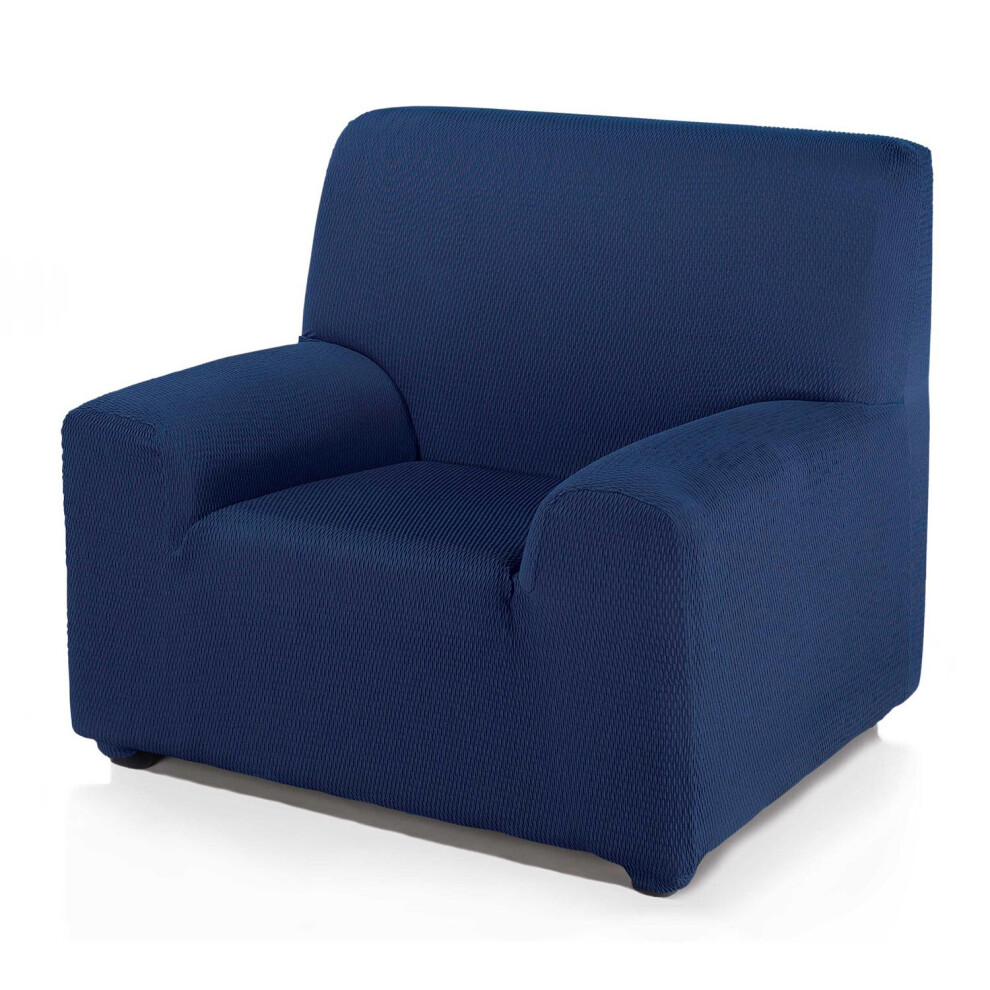 (Navy) Single Seat 'Iris' Armchair Cover Elasticated Slipcover Protector