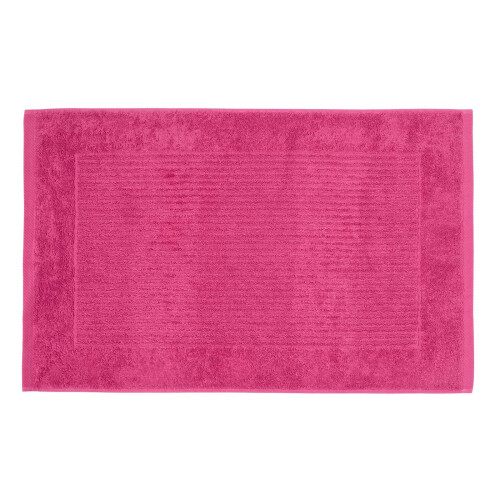 Homescapes (Raspberry) Imperial Plain Cotton Bath Mat 1