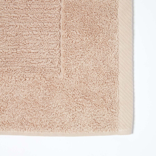 Homescapes (Stone Beige) Imperial Plain Cotton Bath Mat 2