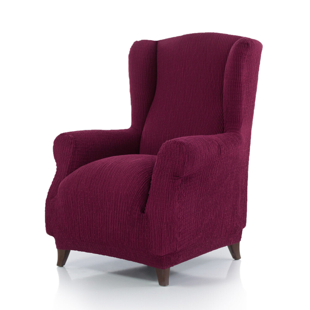 (Winged Armchair measuring 70 cm to 110 cm, Purple) Luxury Clare Armchair Cover Multi-Stretch Slipcover Protector