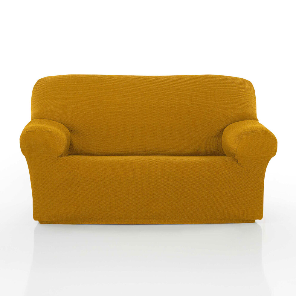 (Mustard) Two Seater 'Iris' Sofa Cover Elasticated Slipcover Protector