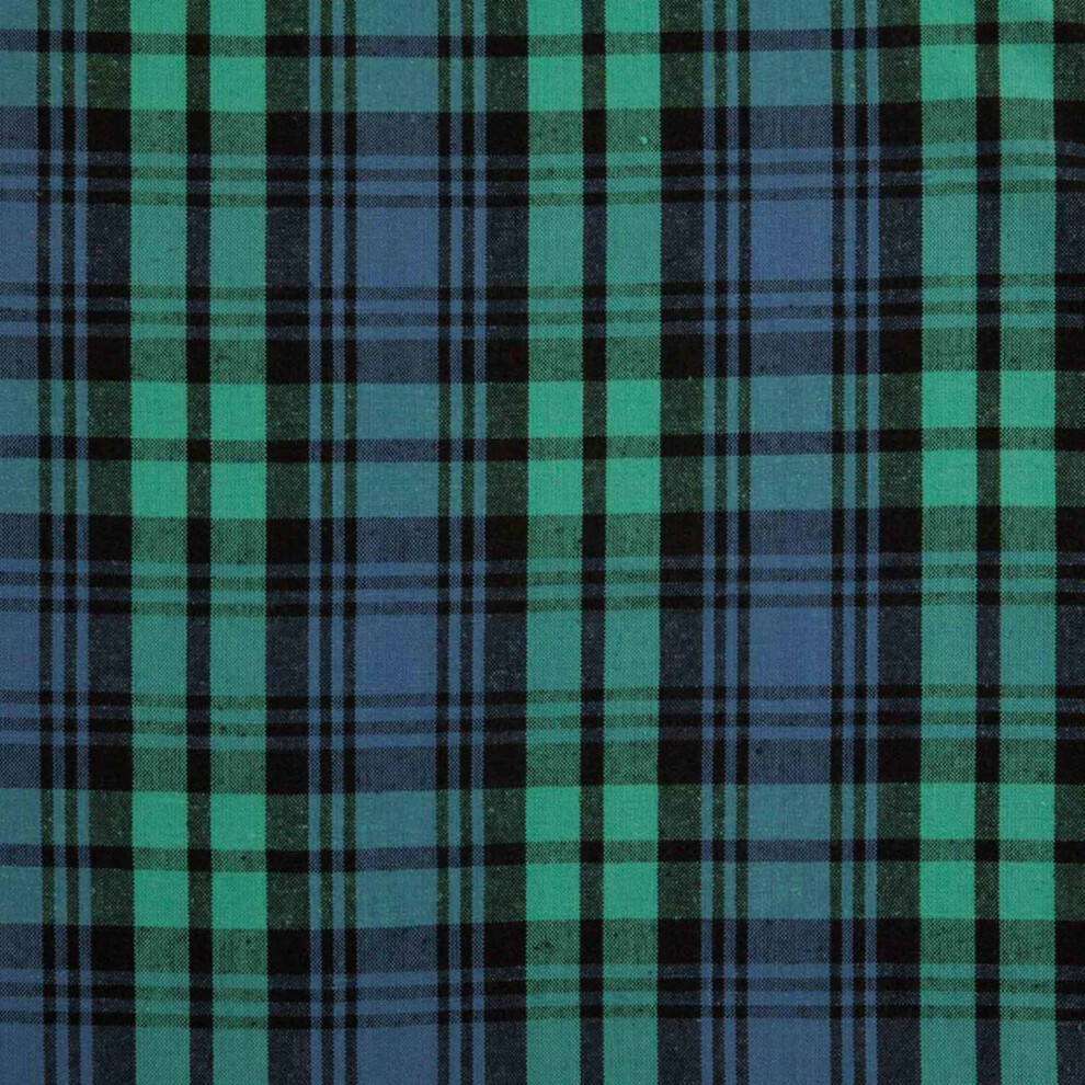 Homescapes Pure Cotton Black Watch Tartan Fabric 150cm Wide