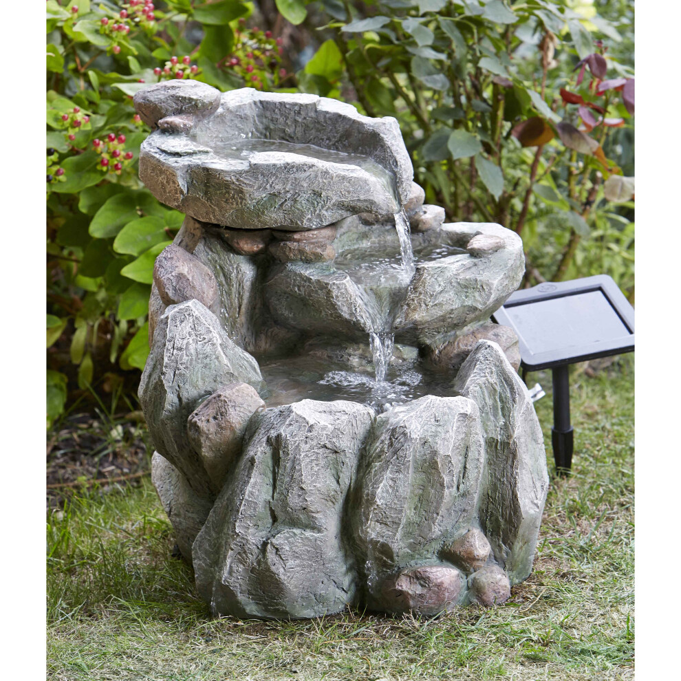 Rock Fall Water Feature Garden Smart Solar Fountain - 1170530