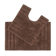(Chocolate, Bath & Pedestal Set) Spa Supreme Luxury Bath Mat