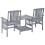 VidaXL vidaXL Solid Acacia Wood Garden Chairs with Tea Table Dining Table and Chair 4
