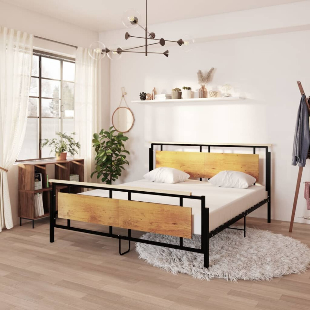 vidaXL Bed Frame Home Metal Bed Base Mattress Foundation 180x200 cm Super King