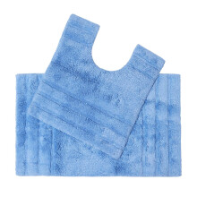 (Blue, Bath & Pedestal Set) Spa Supreme Luxury Bath Mat