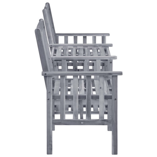 VidaXL vidaXL Solid Acacia Wood Garden Chairs with Tea Table Dining Table and Chair 2