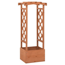 vidaXL Firwood Trellis Planter with Arch - Weather-Resistant Garden Flower Box and Plant Pot, 49 x 39 x 117 cm (Code 316391)