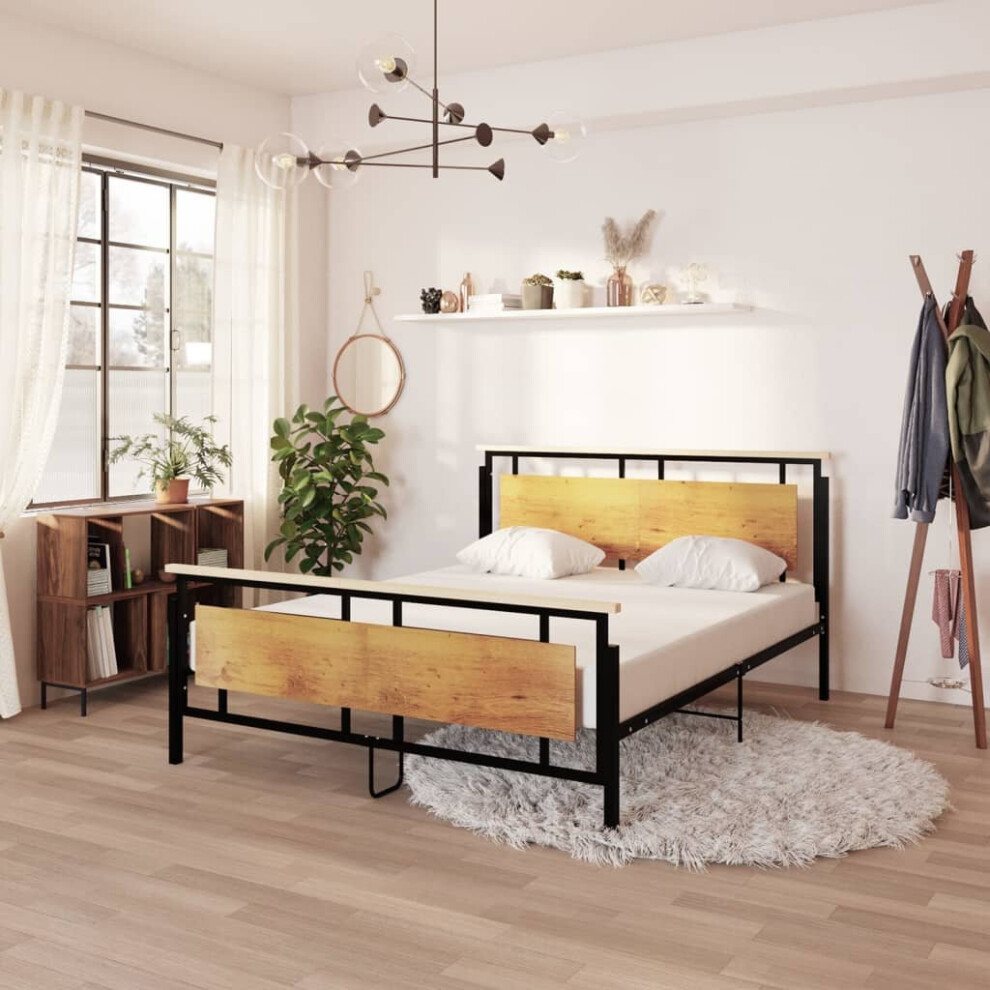 vidaXL Bed Frame Metal 160x200 cm Bedroom Furniture Double Bed Base Bedstead