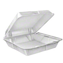 DCC Foam Hinged Lid Containers, White