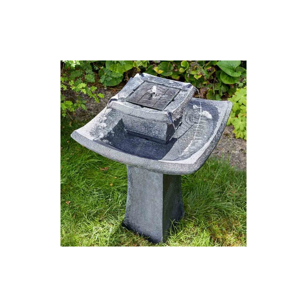 Pagoda Fountain Water Feature Smart Solar Garden Oriental Birdbath 1170529
