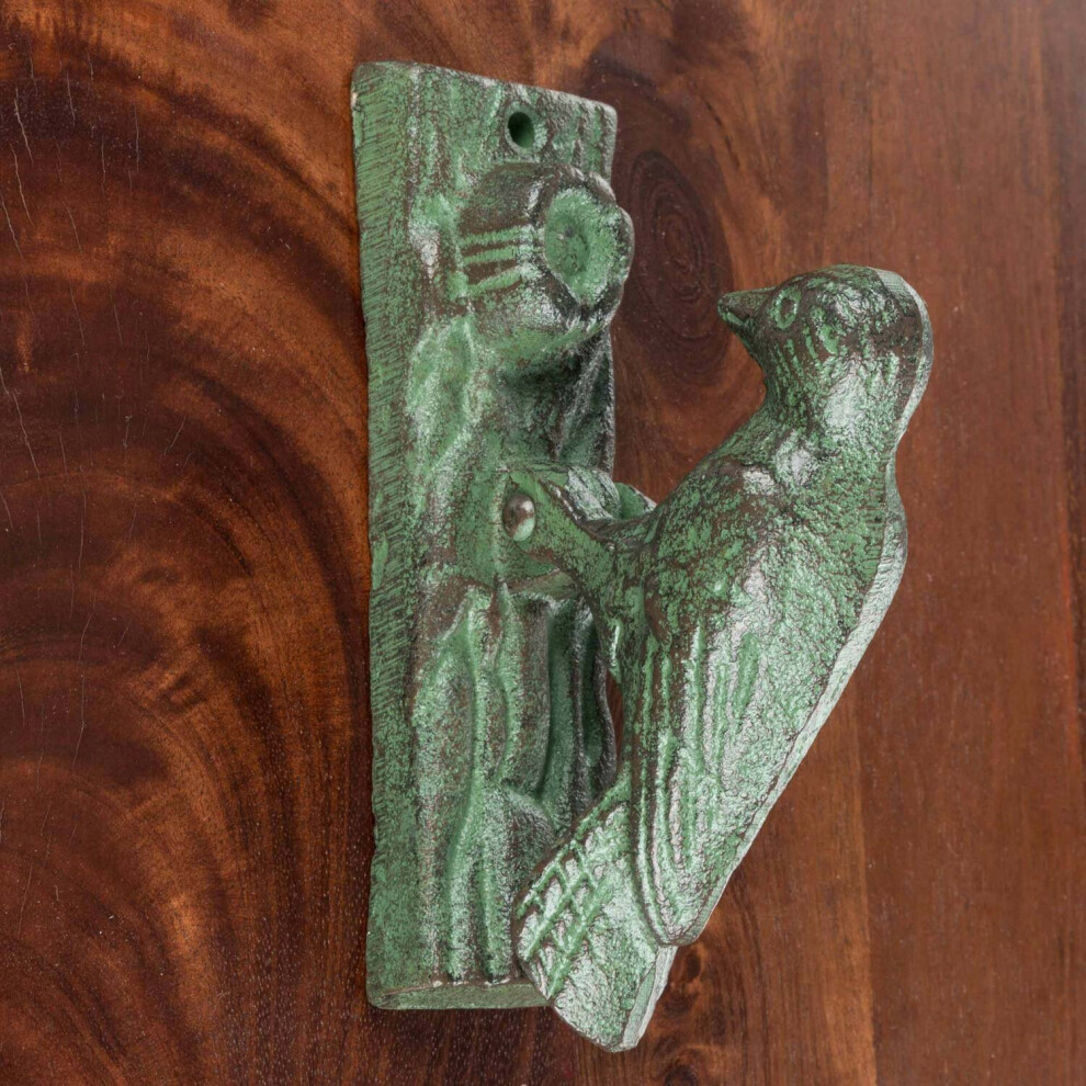 Homescapes Cast Iron Bird Door Knocker Green