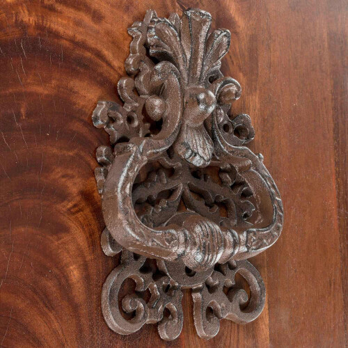 Homescapes Homescapes Brown Decorative Cast Iron Door Knocker 2