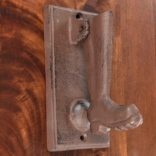Homescapes Homescapes Brown Boot Cast Iron Door Knocker 2