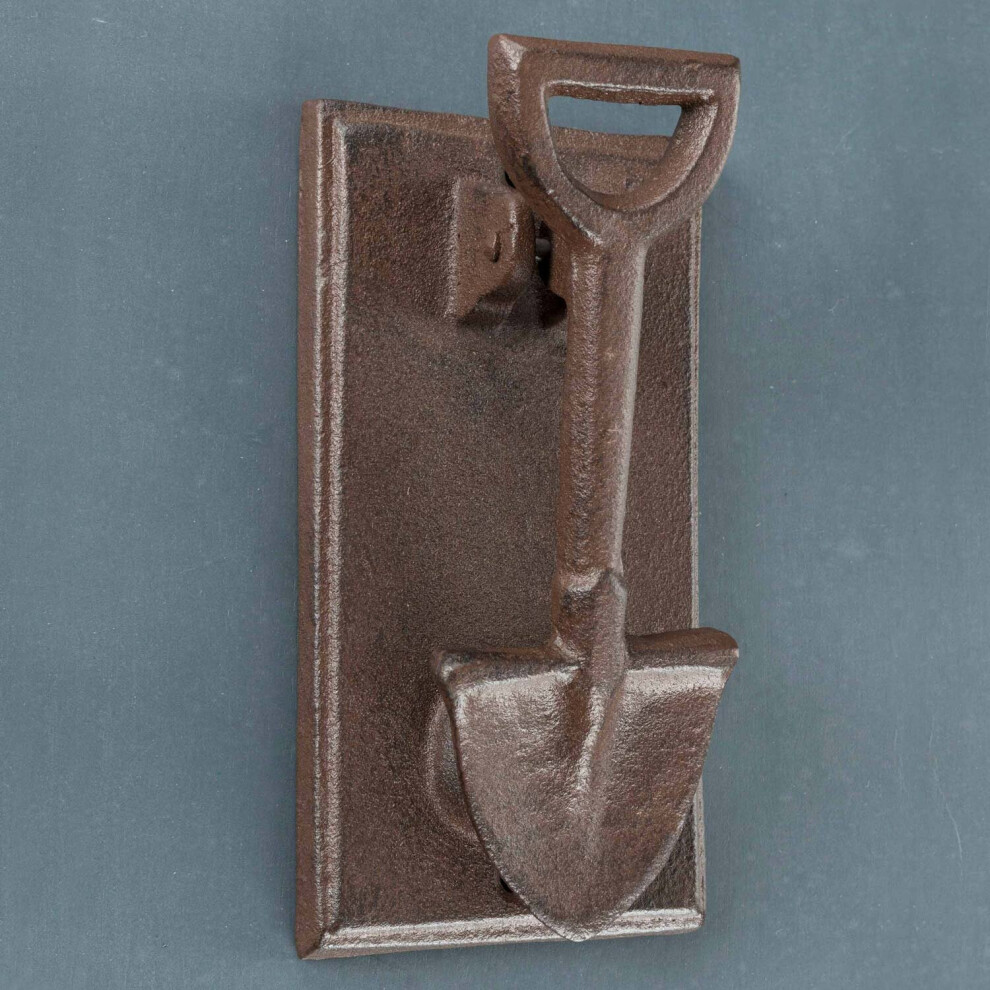 Homescapes Spade Cast Iron Door Knocker Brown