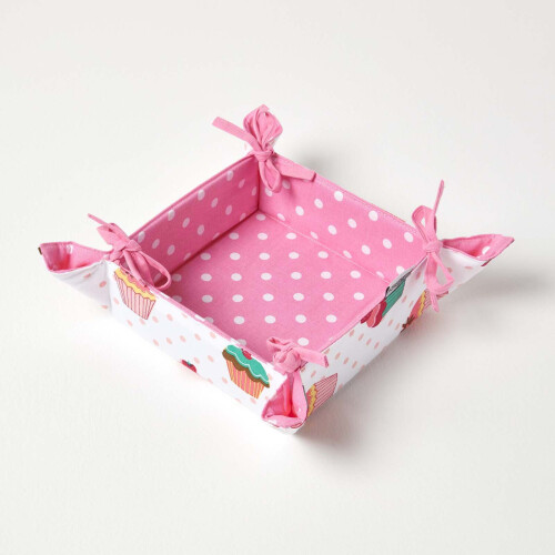 Homescapes Homescapes Cupcake Reversible Bread Basket 2