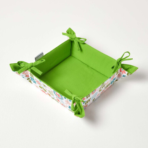Homescapes Homescapes Retro Flower Reversible Bread Basket 2