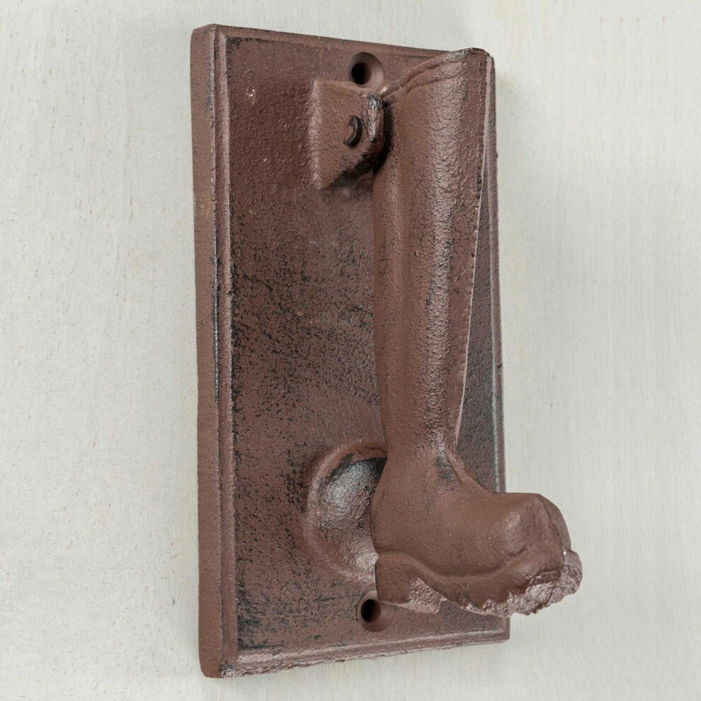 Homescapes Boot Cast Iron Door Knocker Brown