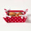 Homescapes Homescapes Reversible Fabric Bread Basket Polka Dots Red Foldable Basket 4