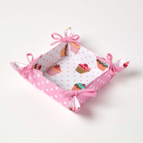 Homescapes Homescapes Cupcake Reversible Bread Basket