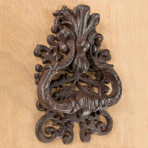 Homescapes Homescapes Brown Decorative Cast Iron Door Knocker
