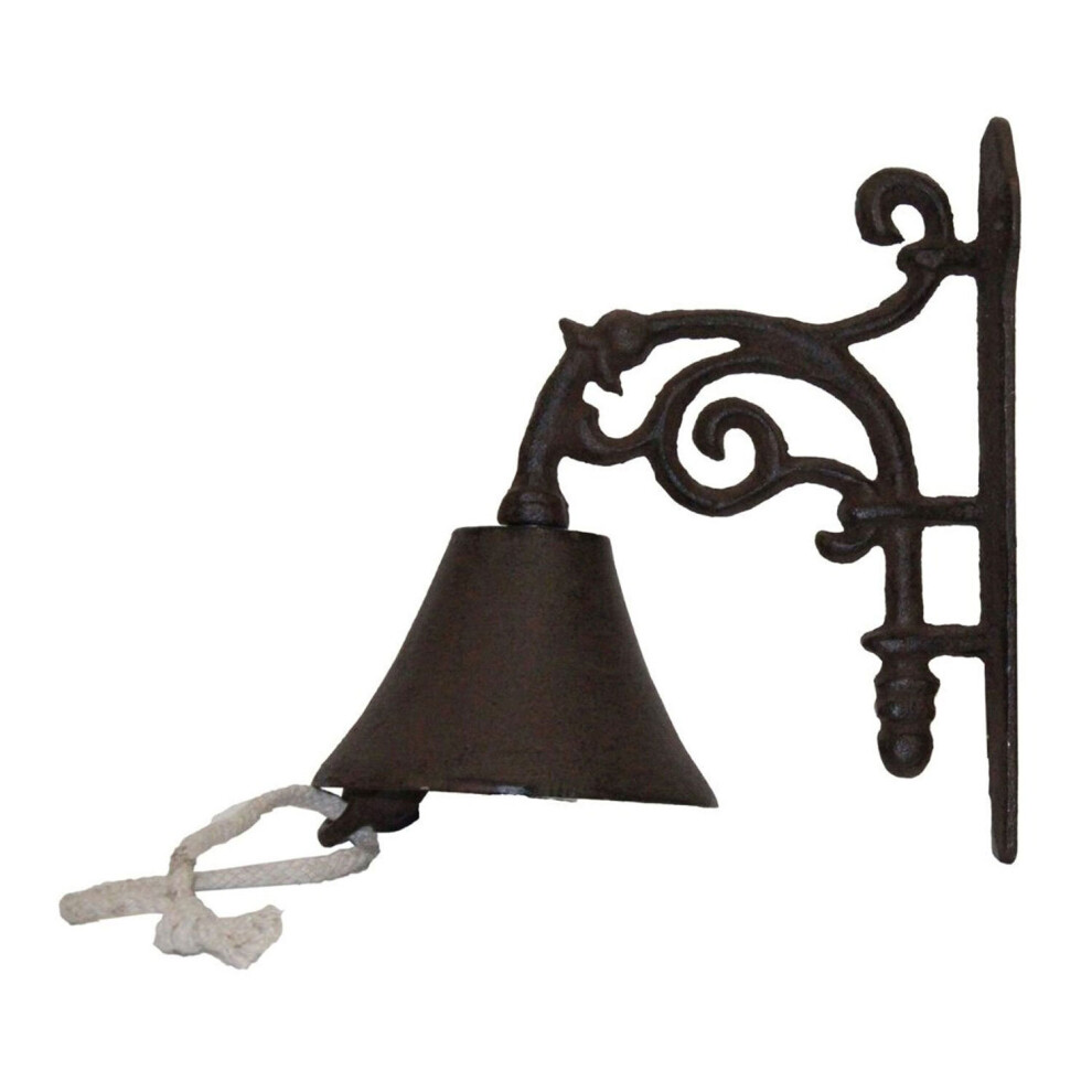 Homescapes Scroll Traditional Cast Iron Doorbell Brown