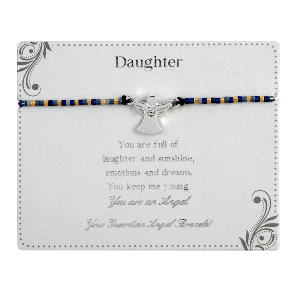 Daughter Guardian Angel Bracelet On Beaded String With Envelope Gift Idea