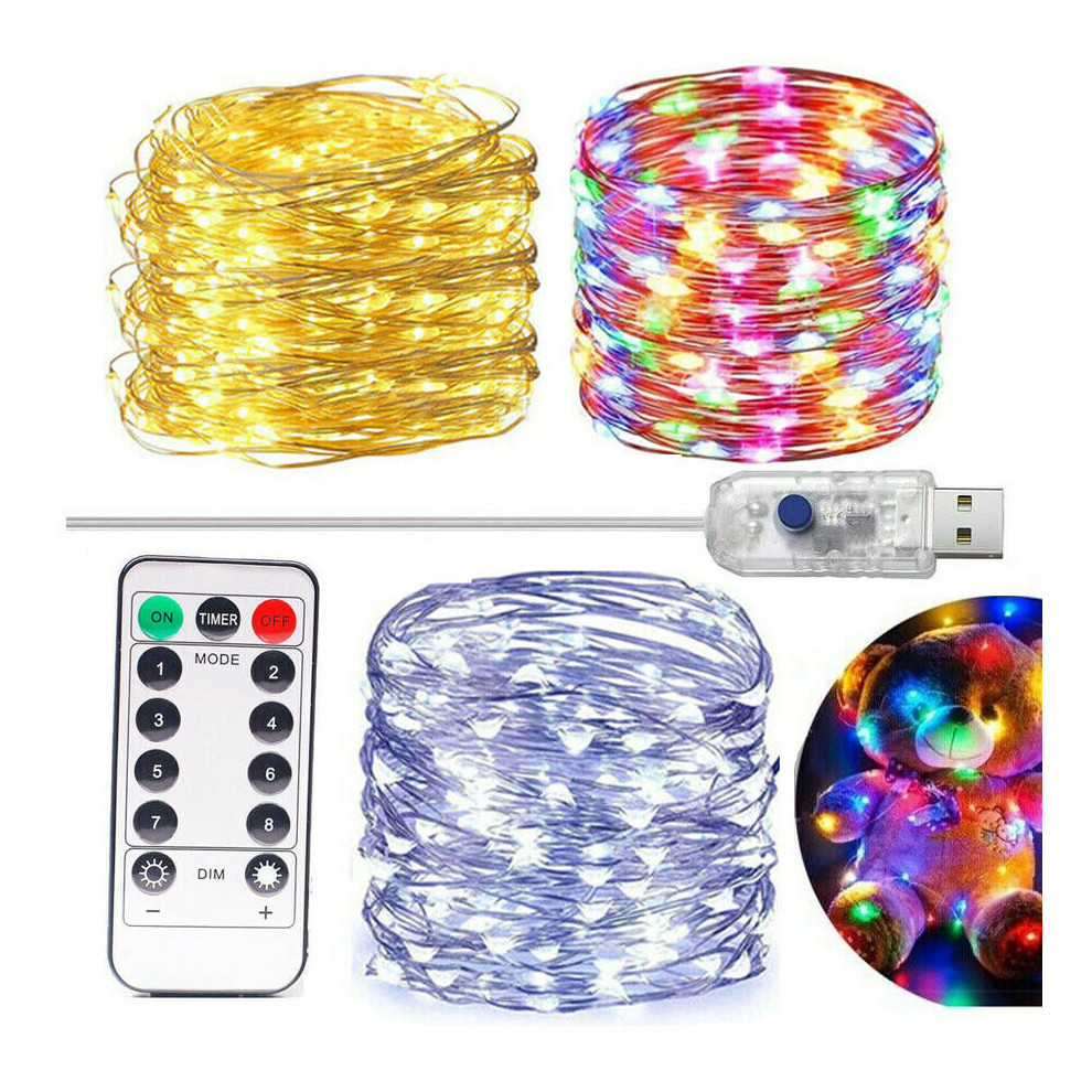 Brand: Ranpoo (Cool ) 50Led Micro Rice Remote Control Copper Fairy String Lights Xmas Party -Usb Plug White