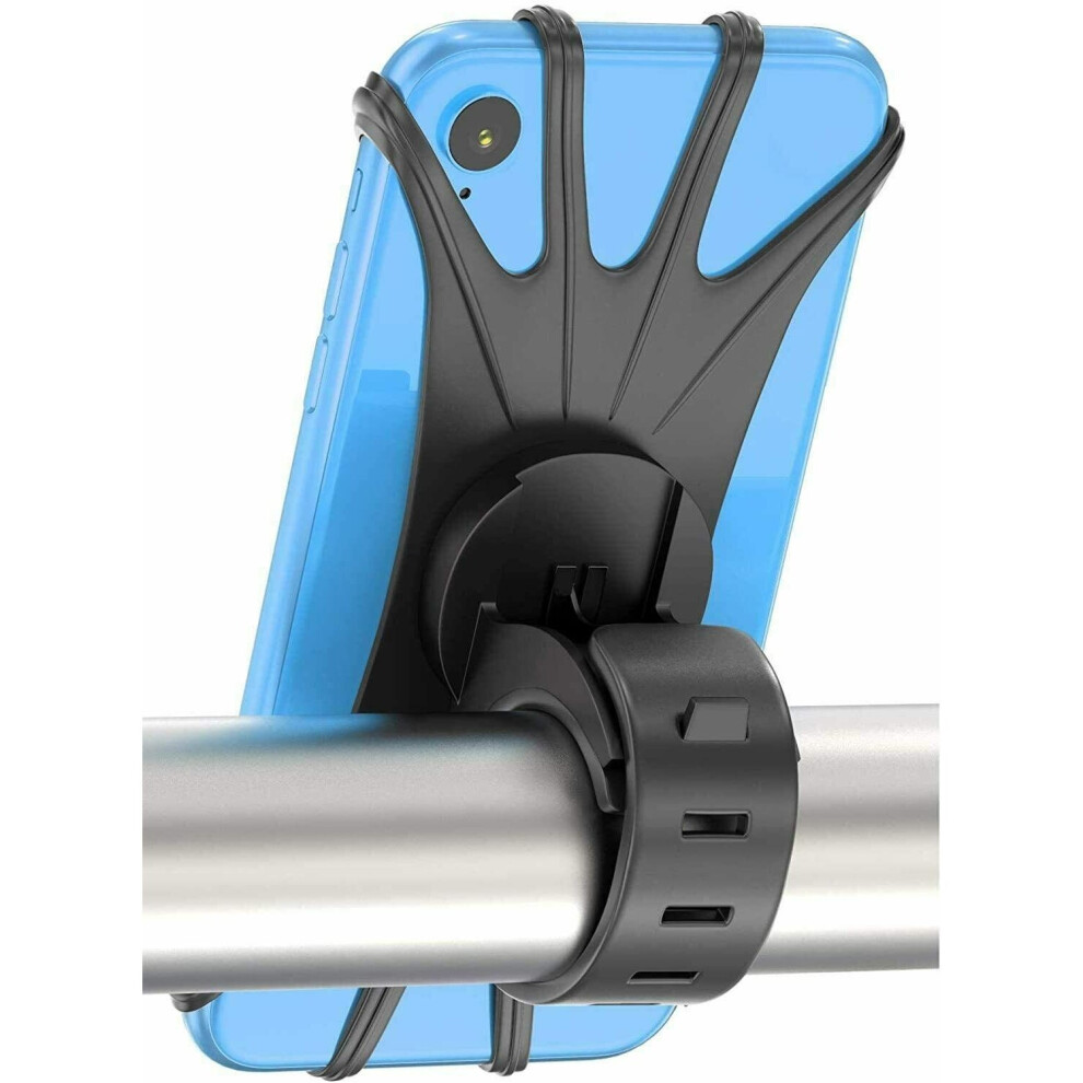 Babacom Silicone Bike Phone Holder - Durable, Secure 360 Rotation Mount For 4.0-6.5-Inch Smartphones Black 768564340306
