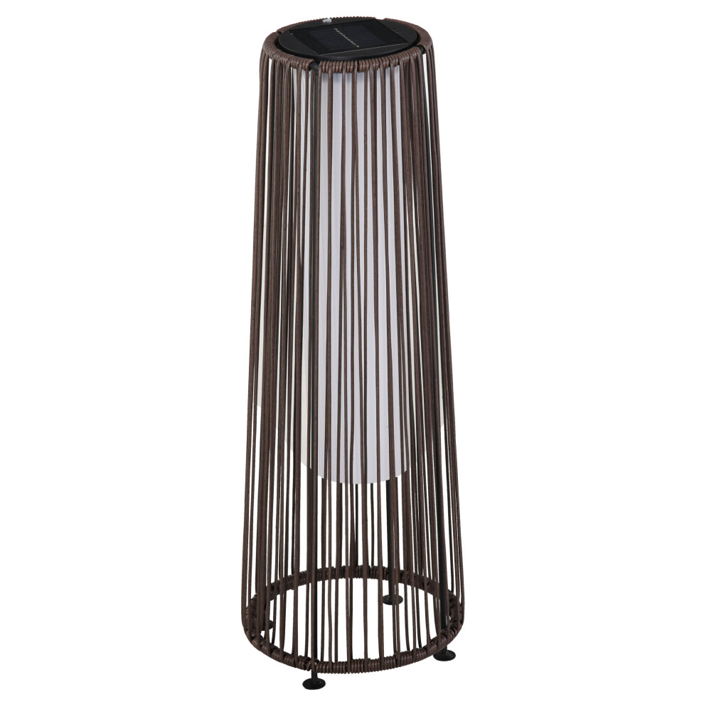 Outsunny Garden Solar Lights Woven Wicker Lantern Auto On/Off Brown