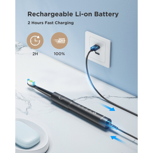 Fairywill E11 Electric Toothbrush & 8 Brush Heads 2