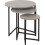 Seconique Athens Round Nest of Tables Concrete Effect/Black 1