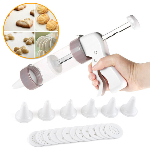 Biscuit Maker Cookies Press Cake Decorator Pump Machine Kit Syringe Gun 2