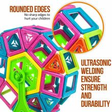 89 PCS Multicolor Magnetic Toys Tiles STEM Building Blocks Toy Kids Educational Magnetic Construction Set 3D Creative Shape Forming Toy Age 3+