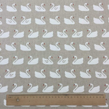 1m Swans Cotton Rich Linen Look Fabric for Curtains Blinds Craft Quilting Patchwork and Upholstery