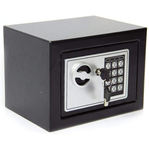 4.6L Digital Steel Safety Box Safe Electronic Security Coffer Safety Deposit Box Waterproof Fire Resistant 2 Manual Override Keys Protect Money With Keypad Home Office Cash Money Passports White 45390880