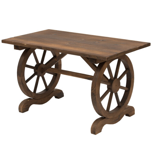 Outsunny Outsunny Outdoor Coffee Table Dining Table Patio Display Desk Natural