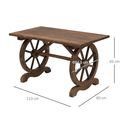 Outsunny Outsunny Outdoor Coffee Table Dining Table Patio Display Desk Natural 1
