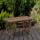Outsunny Outsunny Outdoor Coffee Table Dining Table Patio Display Desk Natural 3