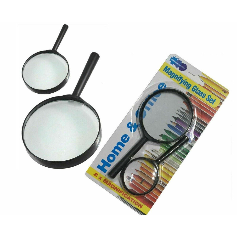 Magnifying Glass 50mm and 75mm Double Magnifier Reading Glass Lens UK